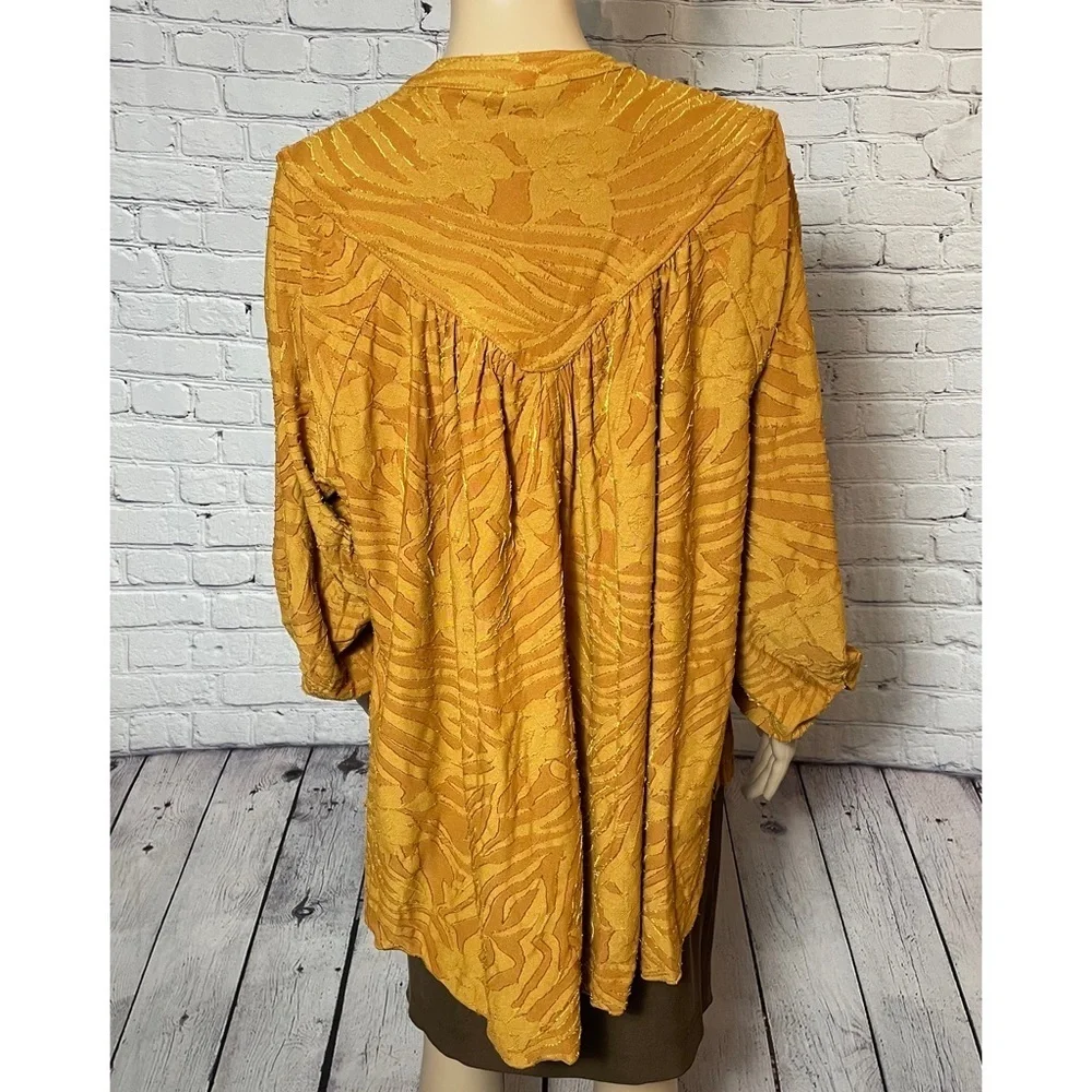 New Free People Can't Stop Dreaming Brown Long Sleeve Tunic Size XS